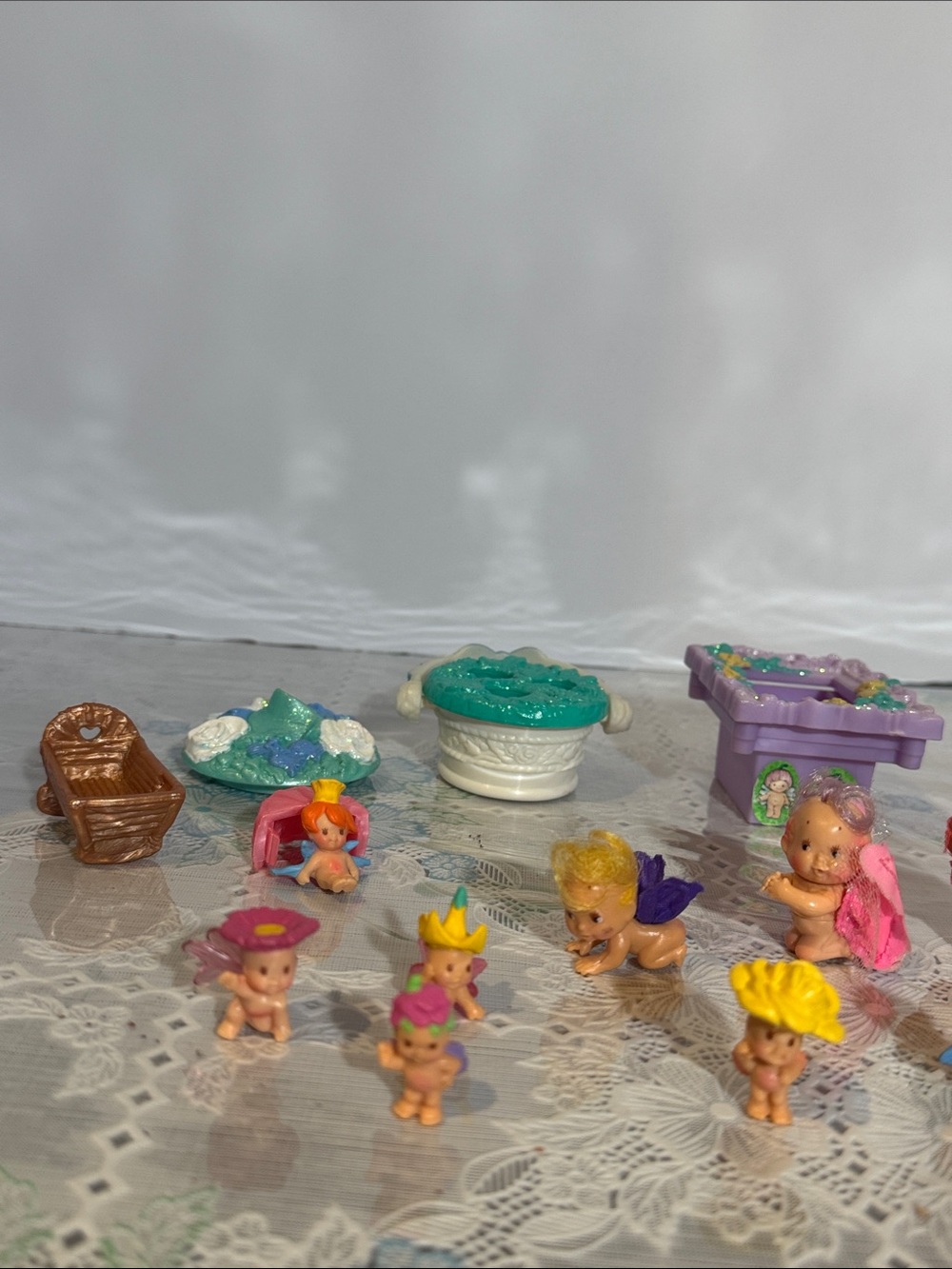 Vintage 1993 Fairy Winkles Kenner Figure Doll Flower Wings lot of 15 pieces - Picture 6 of 6